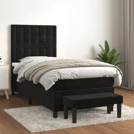 Boxspringbett mit schwarzer Samtmatratze 90x200 cm von vidaXL, Betten und Lattenroste - Ref: Foro24-3138063, Preis: 349,80 €,...