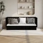 Sofá cama madera maciza de pino negro 90x190 cm de vidaXL, Camas y somieres - Ref: Foro24-821583, Precio: 172,63 €, Descuento: %