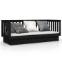Sofá cama madera maciza de pino negro 90x190 cm de vidaXL, Camas y somieres - Ref: Foro24-821583, Precio: 172,63 €, Descuento: %