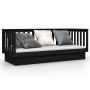 Sofá cama madera maciza de pino negro 90x190 cm de vidaXL, Camas y somieres - Ref: Foro24-821583, Precio: 174,47 €, Descuento: %