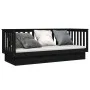 Sofá cama madera maciza de pino negro 90x190 cm de vidaXL, Camas y somieres - Ref: Foro24-821583, Precio: 172,63 €, Descuento: %