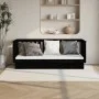 Sofá cama madera maciza de pino negro 75x190 cm de vidaXL, Camas y somieres - Ref: Foro24-821578, Precio: 140,82 €, Descuento: %