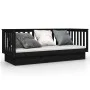 Sofá cama madera maciza de pino negro 75x190 cm de vidaXL, Camas y somieres - Ref: Foro24-821578, Precio: 140,82 €, Descuento: %