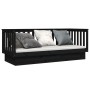 Solid black pine wood sofa bed 75x190 cm by vidaXL, Beds and slatted bases - Ref: Foro24-821578, Price: 140,82 €, Discount: %