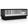 Solid black pine wood sofa bed 75x190 cm by vidaXL, Beds and slatted bases - Ref: Foro24-821578, Price: 140,82 €, Discount: %
