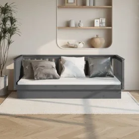 Graues Schlafsofa aus massivem Kiefernholz, 90 x 200 cm von vidaXL, Betten und Lattenroste - Ref: Foro24-821566, Preis: 160,2...