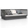 Sofá cama madera maciza de pino gris 90x200 cm de vidaXL, Camas y somieres - Ref: Foro24-821566, Precio: 161,99 €, Descuento: %