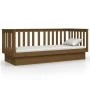 Sofá cama de madera maciza de pino marrón miel 75x190 cm de vidaXL, Camas y somieres - Ref: Foro24-821577, Precio: 154,90 €, ...
