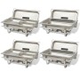 Set Lebensmittelwärmer für Buffet 4 Teile Edelstahl von vidaXL, Wilderer - Ref: Foro24-50530, Preis: 259,77 €, Rabatt: %