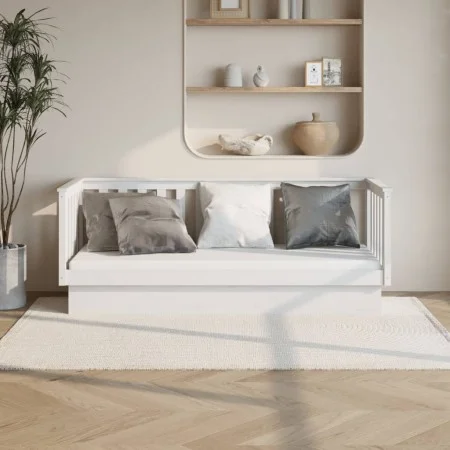 Solid white pine wood sofa bed 75x190 cm by vidaXL, Beds and slatted bases - Ref: Foro24-821575, Price: 159,64 €, Discount: %