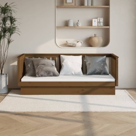Honey brown solid pine wood sofa bed 90x190 cm by vidaXL, Beds and slatted bases - Ref: Foro24-821582, Price: 147,66 €, Disco...