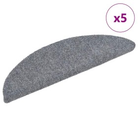 Felpudos autoadhesivos para escaleras, 5 unidades, gris claro