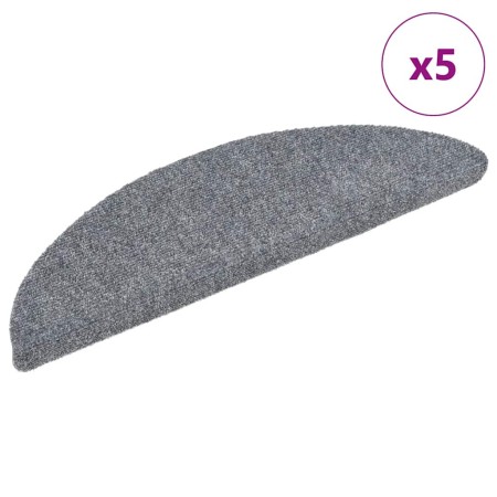 Felpudos autoadhesivos para escaleras, 5 unidades, gris claro