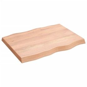 Treated wood table top with natural brown edge 80x60x(2-6) cm by vidaXL, Table tops - Ref: Foro24-363946, Price: 58,78 €, Dis...