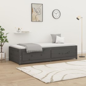 Graues Schlafsofa aus massivem Kiefernholz, 90 x 200 cm von vidaXL, Betten und Lattenroste - Ref: Foro24-821591, Preis: 210,6...