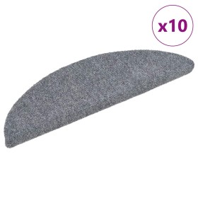 Alfombrillas de escalera autoadhesivas 10 uds gris 56x17x3 cm