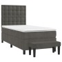 Box spring bed with dark gray velvet mattress 80x200 cm by vidaXL, Beds and slatted bases - Ref: Foro24-3138050, Price: 365,7...