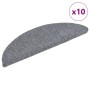 Alfombrillas de escalera autoadhesivas 10 uds gris 56x17x3 cm