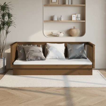 Sofá cama madera maciza de pino marrón miel 100x200 cm de vidaXL, Camas y somieres - Ref: Foro24-821572, Precio: 159,96 €, De...