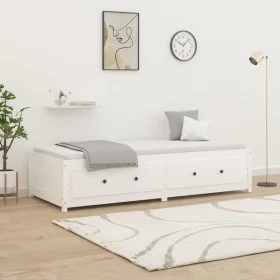 Sofá cama madera maciza de pino blanco 90x200 cm de vidaXL, Camas y somieres - Ref: Foro24-821590, Precio: 243,63 €, Descuent...