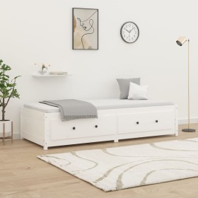 Solid white pine wood sofa bed 90x200 cm by vidaXL, Beds and slatted bases - Ref: Foro24-821590, Price: 248,26 €, Discount: %