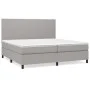 Box spring bed with light gray fabric mattress 200x200 cm by vidaXL, Beds and slatted bases - Ref: Foro24-3141641, Price: 692...