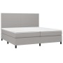 Box spring bed with light gray fabric mattress 200x200 cm by vidaXL, Beds and slatted bases - Ref: Foro24-3141641, Price: 694...