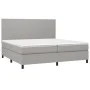 Box spring bed with light gray fabric mattress 200x200 cm by vidaXL, Beds and slatted bases - Ref: Foro24-3141641, Price: 692...