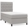 Box spring bed with light gray fabric mattress 90x200 cm by vidaXL, Beds and slatted bases - Ref: Foro24-3141985, Price: 319,...