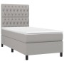 Box spring bed with light gray fabric mattress 90x200 cm by vidaXL, Beds and slatted bases - Ref: Foro24-3141985, Price: 361,...