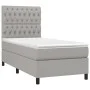 Box spring bed with light gray fabric mattress 90x200 cm by vidaXL, Beds and slatted bases - Ref: Foro24-3141985, Price: 319,...