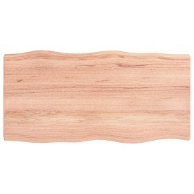 Tablero mesa madera tratada borde natural marrón 100x50x(2-4)cm