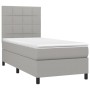 Box spring bed with light gray fabric mattress 90x200 cm by vidaXL, Beds and slatted bases - Ref: Foro24-3141745, Price: 343,...