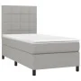 Box spring bed with light gray fabric mattress 90x200 cm by vidaXL, Beds and slatted bases - Ref: Foro24-3141745, Price: 319,...