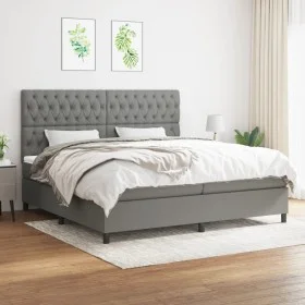 Box spring bed with dark gray fabric mattress 200x200 cm by vidaXL, Beds and slatted bases - Ref: Foro24-3142042, Price: 657,...