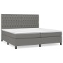 Box spring bed with dark gray fabric mattress 200x200 cm by vidaXL, Beds and slatted bases - Ref: Foro24-3142042, Price: 663,...