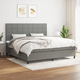 Box spring bed with dark gray fabric mattress 200x200 cm by vidaXL, Beds and slatted bases - Ref: Foro24-3141802, Price: 654,...