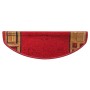 Alfombrilla autoadhesiva de escalera 15 uds roja 65x21x4 cm