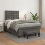 Cama box spring con colchón cuero sintético gris 120x200 cm de vidaXL, Camas y somieres - Ref: Foro24-3137657, Precio: 466,29...