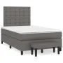 Box spring bed with gray synthetic leather mattress 120x200 cm by vidaXL, Beds and slatted bases - Ref: Foro24-3137657, Price...