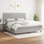 Cama box spring con colchón tela gris claro 200x200 cm de vidaXL, Camas y somieres - Ref: Foro24-3141801, Precio: 691,67 €, D...