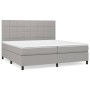 Box spring bed with light gray fabric mattress 200x200 cm by vidaXL, Beds and slatted bases - Ref: Foro24-3141801, Price: 698...