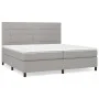 Cama box spring con colchón tela gris claro 200x200 cm de vidaXL, Camas y somieres - Ref: Foro24-3141801, Precio: 691,67 €, D...