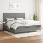 Box spring bed with dark gray fabric mattress 200x200 cm by vidaXL, Beds and slatted bases - Ref: Foro24-3141722, Price: 630,...