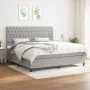 Cama box spring con colchón tela gris claro 200x200 cm de vidaXL, Camas y somieres - Ref: Foro24-3142041, Precio: 680,12 €, D...