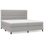 Box spring bed with light gray fabric mattress 200x200 cm by vidaXL, Beds and slatted bases - Ref: Foro24-3142041, Price: 694...