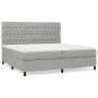 Cama box spring con colchón tela gris claro 200x200 cm de vidaXL, Camas y somieres - Ref: Foro24-3142041, Precio: 680,12 €, D...