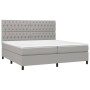 Box spring bed with light gray fabric mattress 200x200 cm by vidaXL, Beds and slatted bases - Ref: Foro24-3142041, Price: 694...