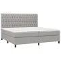 Box spring bed with light gray fabric mattress 200x200 cm by vidaXL, Beds and slatted bases - Ref: Foro24-3142041, Price: 681...
