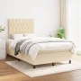 Box spring bed with cream fabric mattress 120x200 cm by vidaXL, Beds and slatted bases - Ref: Foro24-3142006, Price: 430,61 €...